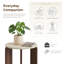 Ensemble de 2 tables d'appoint rondes Élodie avec plateau d'aspect travertin-135888027