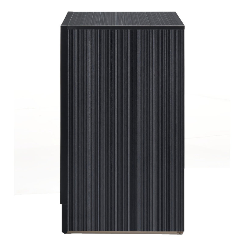 Table de chevet noire à 3 tiroirs - Unité de rangement fonctionnelle et moderne