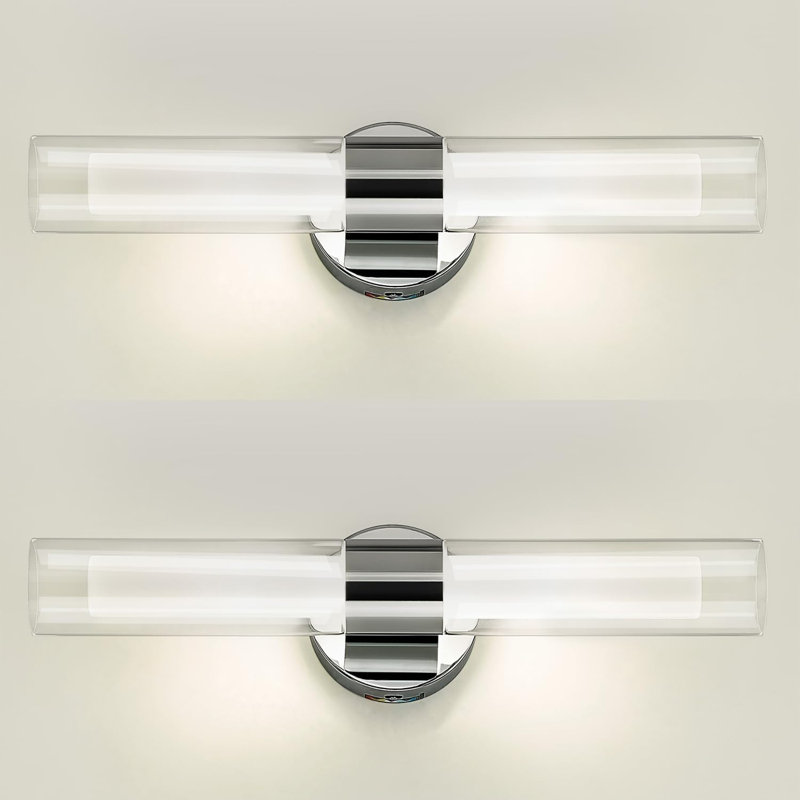 Appliques murales modernes pour salle de bain à DEL avec température de couleur réglable, conception à double abat-jour en verre, éclairage de meuble-lavabo écoénergétique pour la salle de bain, la chambre à coucher et le couloir