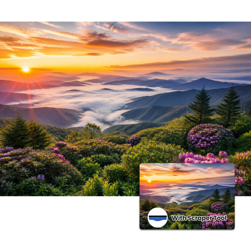 Papier peint adhésif auto-adhésif moderne pour la chambre à coucher avec aube Blue Ridge Mountains L 100 po x l 144 po Peel and Stick