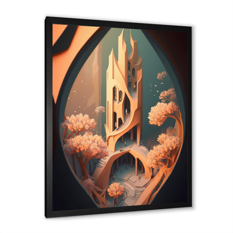 Futuristic Designs V - reproduction sur toile, Impression noire sur toile encadrée, L 12 po x H 20 po