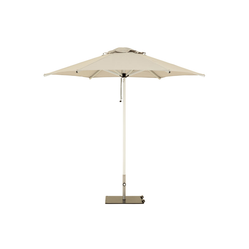 Mistral Round Market Umbrella, CBS + 2" Galvanized Tube, Mocha, 9'10"