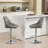 Set of 2 Bar Stools with Footrest and Base Swivel Height Adjustable Mechanical Lifting-153079284