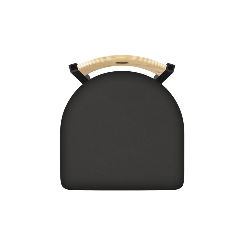 Tabouret pivotant Voltaire, Chêne naturel, Noir froissé, Siège en fer Canter / finition érable naturel
