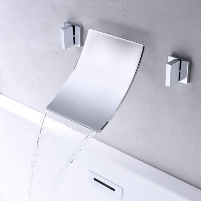 2 Handle Wall Waterfall Faucet Bath Filler