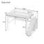 Grand lit mezzanine avec bureau et station de charge, grand lit mezzanine en métal avec escaliers et lumière pour enfants, blanc-130036246