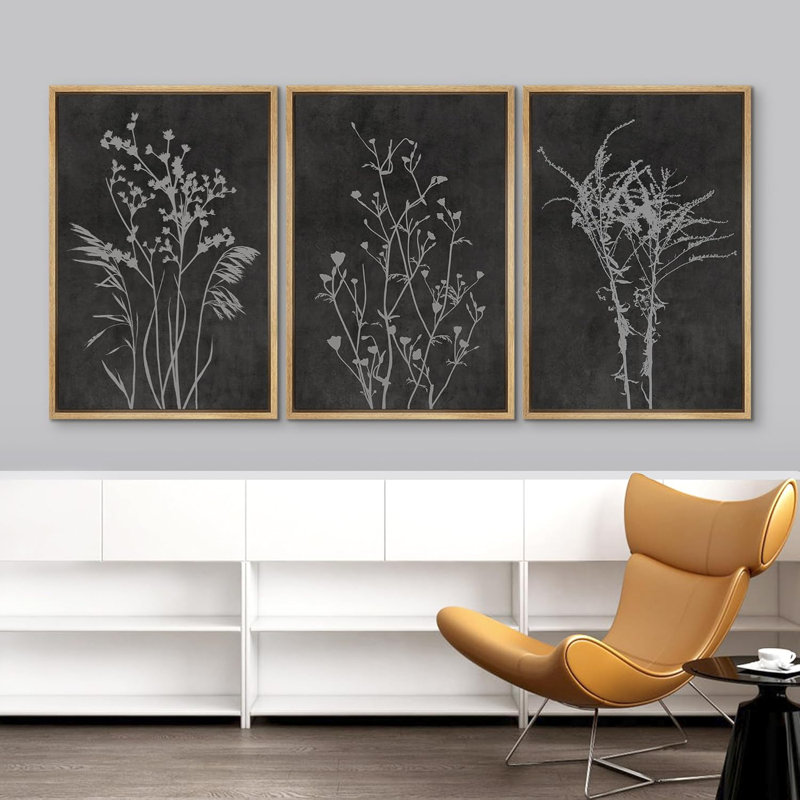 Minimal Botanical 3 - Pieces, Natural, 24" H x 48" W