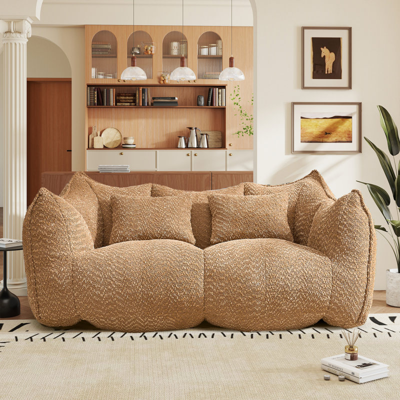 Boneless Cloud Comfy Sofa, Seat Tewkesbury Couch for Living Room, No Assemble, Chenille, Coffee, 2