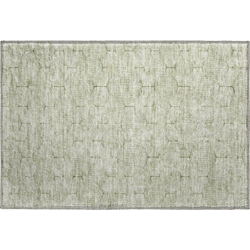Premium Machine Washable Prisco Aloe Rug, Rectangle 1'8" x 2'6"