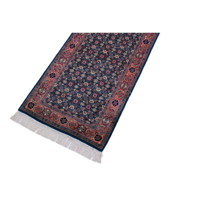 Tapis vert en laine noué à la main 2 pi 6 po x 10 pi 1 po Roca