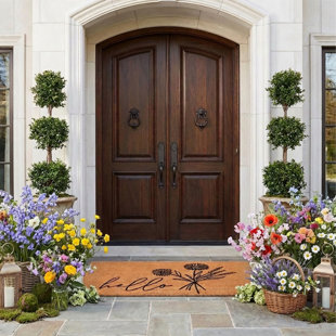 Non-Slip Floral Outdoor Doormat