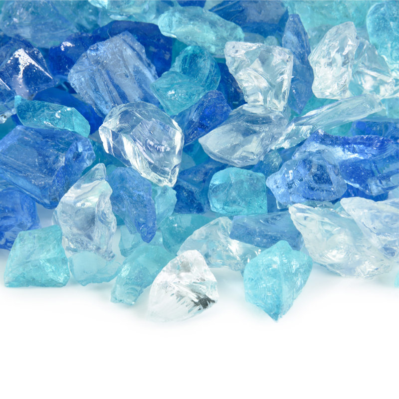 Verre de foyer d'extérieur Perles, Rivières givrées