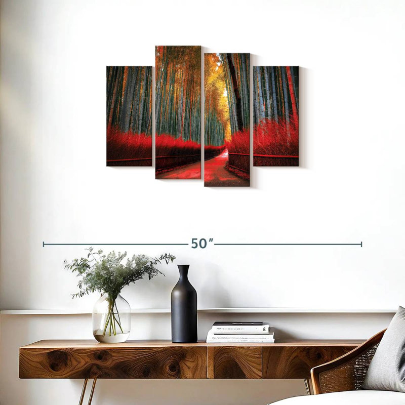 Impression sur toile Arashiyama Bamboo Trail, H 22 po x l 36 po x P 1 po