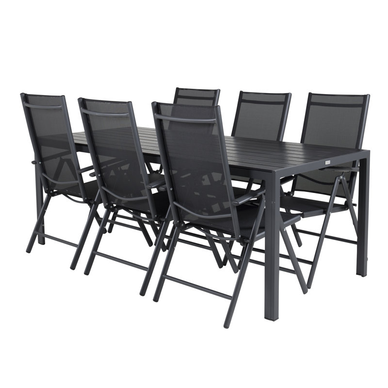 Hiran 6 - Person Patio Dining Set Rectangular Table