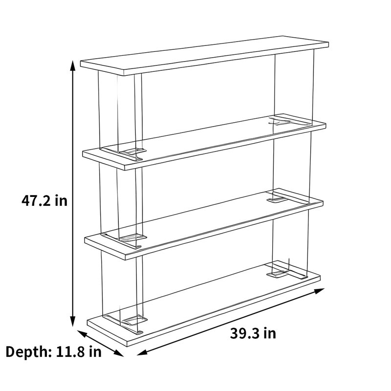 Une belle et grande bibliothèque, (4 Shelves) 47.20"H x 39.30"W x 11.80"D