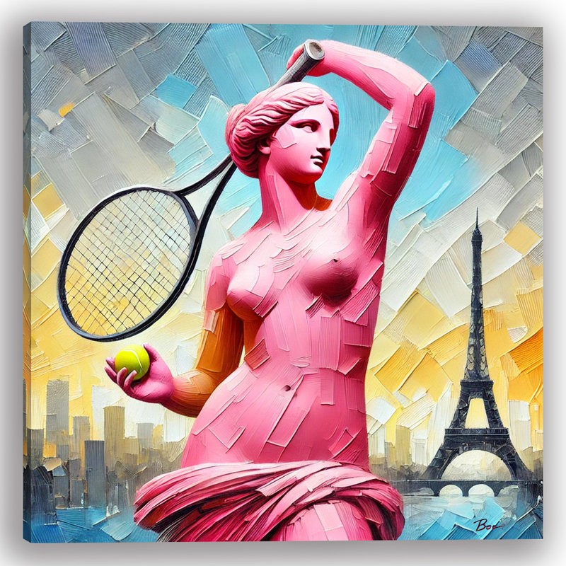 Art mural sur toile Paris Tennis Elegance, H 40 po x l 40 po x P 1,5 po