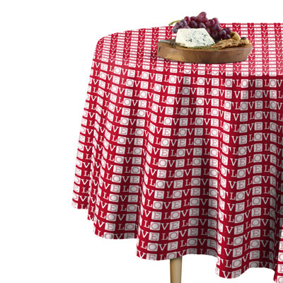 Zabala Geometric Round Valentine's Day Tablecloth