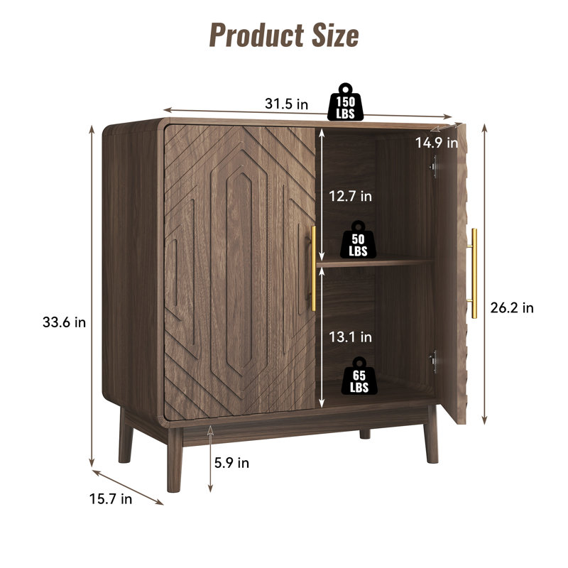 Buffet de rangement 2 portes en bois