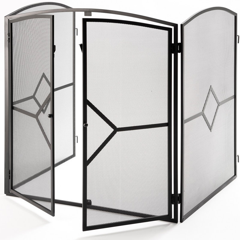 Essence 3 Panel Steel Fireplace Screen