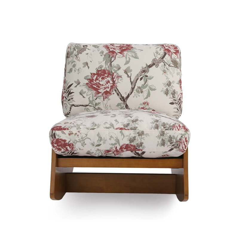 Solid Wood Rocking Chair, Plants Floral