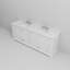 Ensemble de meuble-lavabo double avec comptoir en quartz et robinet