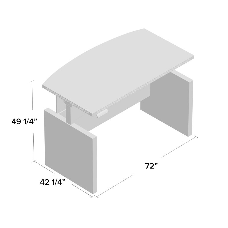 Mocha Adjustable Height Standing Wood Desk, 36" x 72"