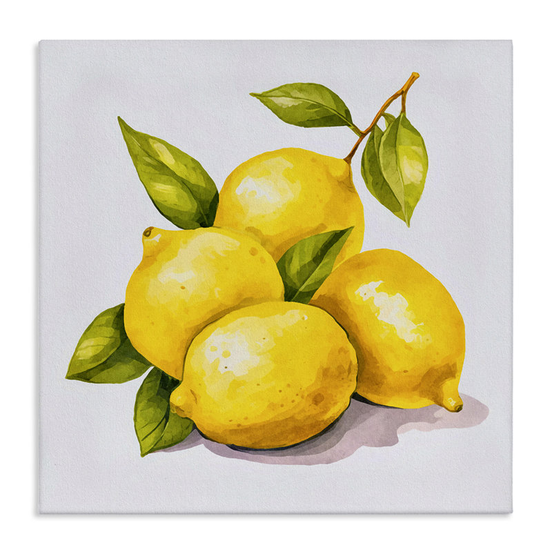 Art mural sur toile «Lemon Delights Fruit» par Andrea Haase, H 17 po x l 17 po