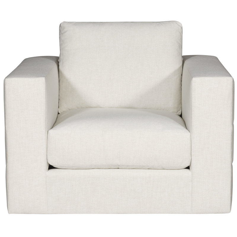 Fauteuil rembourré Ease Stocked, Mélange de polyester blanc