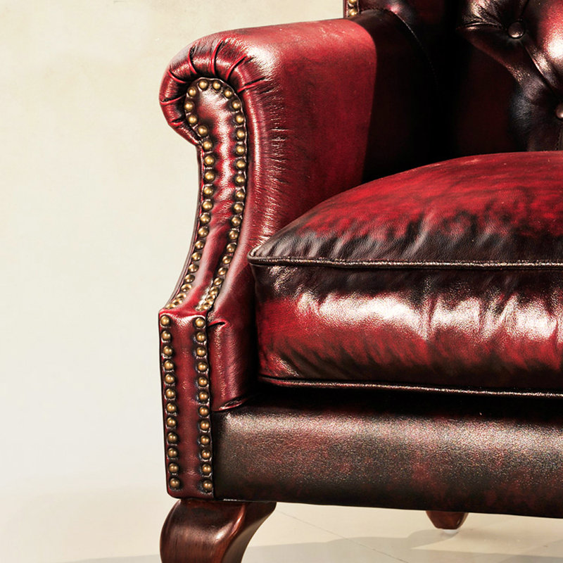 Fauteuil inclinable simple en similicuir de salon, Rouge / Gris, Rouge / Gris