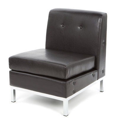 Allyce Faux Leather Seat Reception Chair with Metal Frame