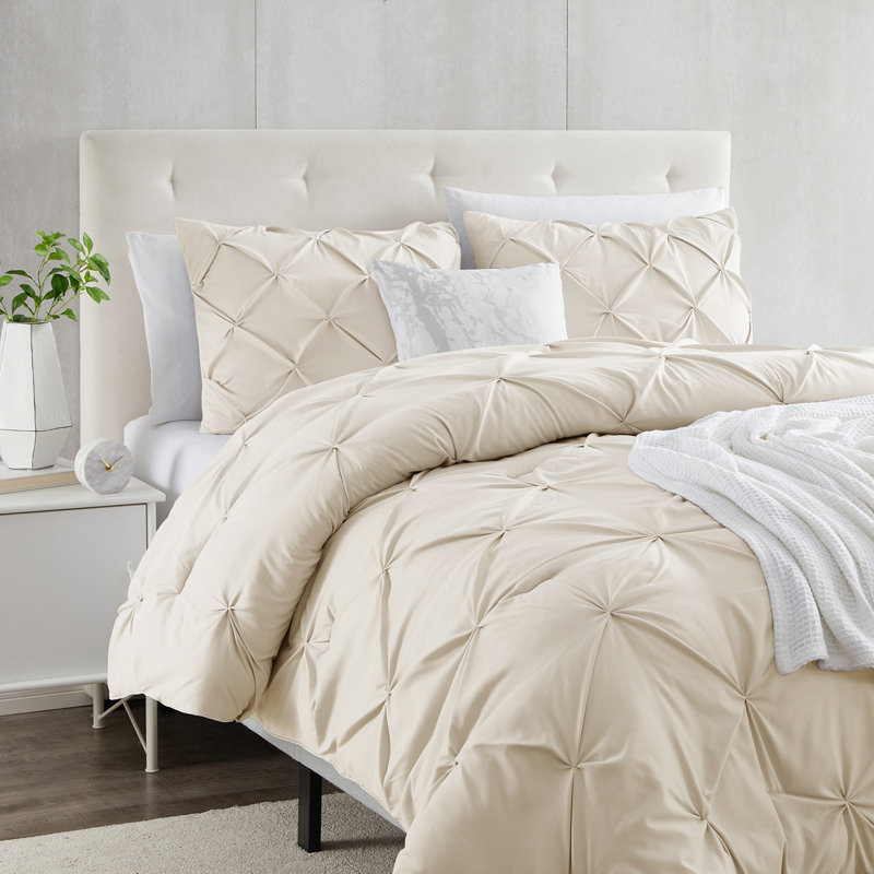 Duvet Cover & Insert, Queen Duvet + 3 Additional Pieces, Cream