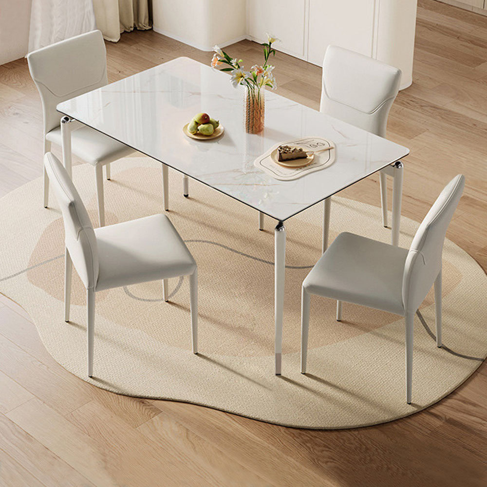 Modern rock plate dining table and chair combination home rectangular 4 chairs