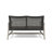 2-Seater Outdoor Wicker Patio Loveseat with Wood Frame and Curved Backrest-746130868