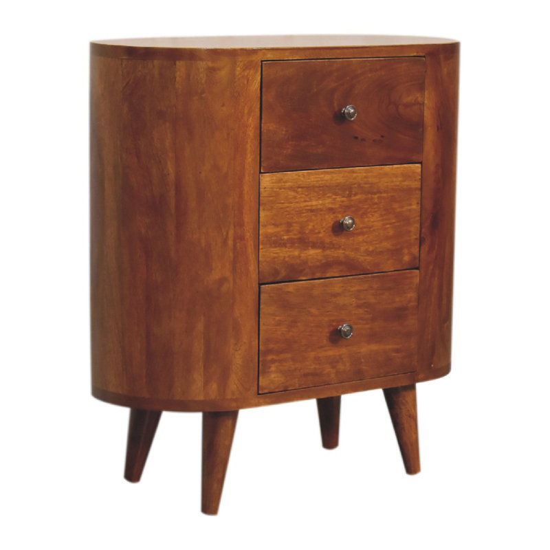 Urias Solid Wood 60cm W 3 - Drawer Chest of Drawers, Brown