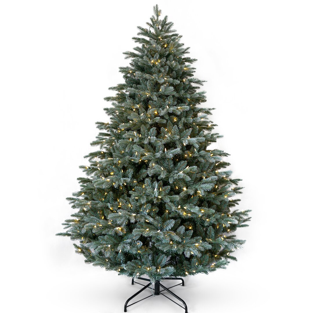 Künstlicher Weihnachtsbaum Blau mit 550 Leuchten in Weiß und Ständer Mulberry