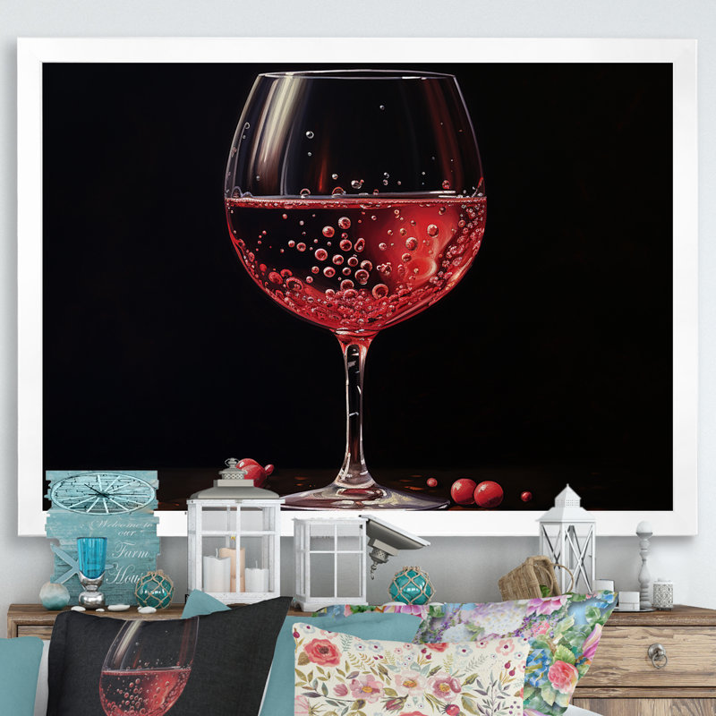 " Garnet Glimmer I ", White Single Picture Framed, 16" H x 32" W x 1" D