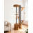 74.8-inch natural color full-length solid rubberwood cat climbing frame