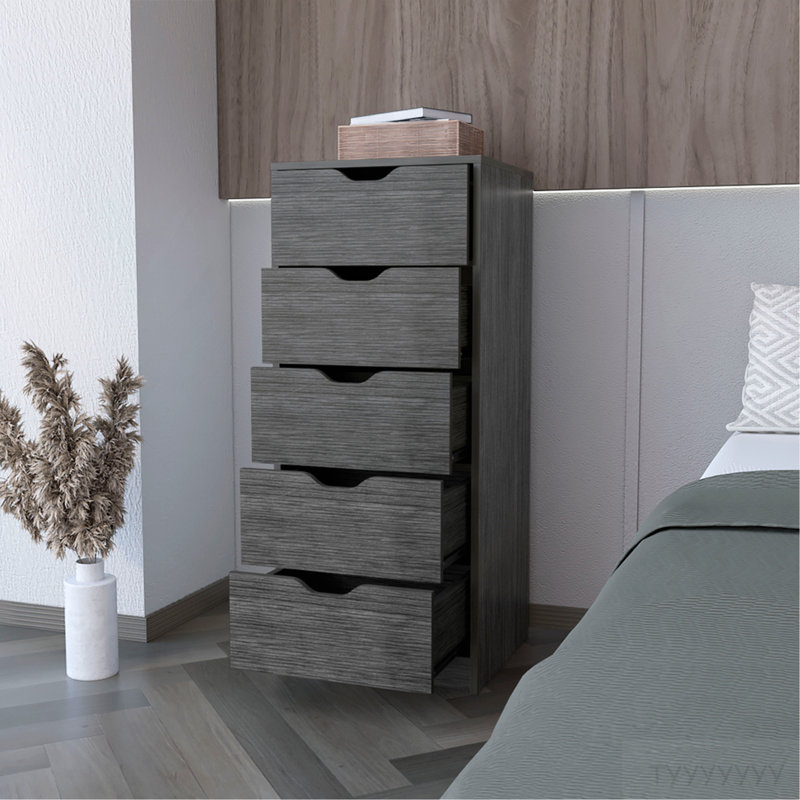Commode Kamran, chambre, chêne fumé