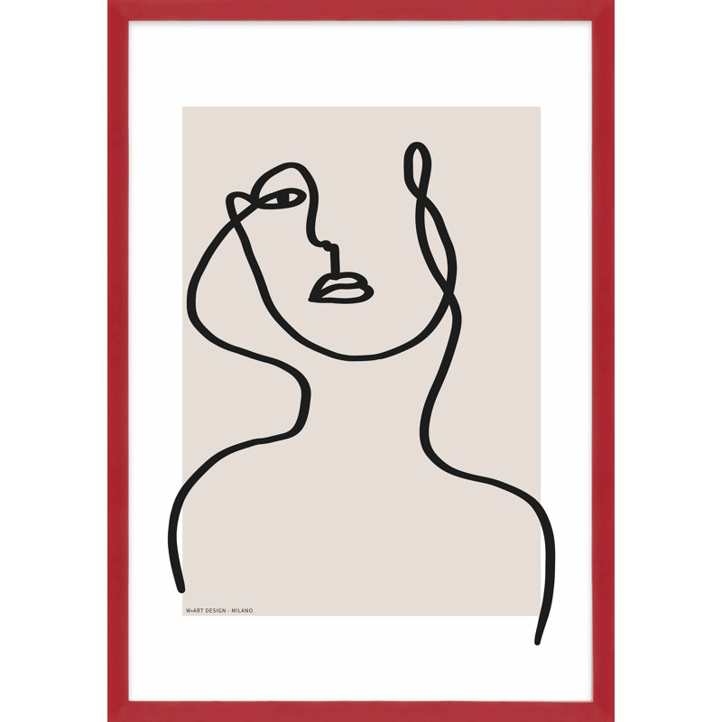 Figure and Form 3 by Romina Gadler - Framed Wall Art, 20" H x 14" W x 1.25" D, Red Framed Paper