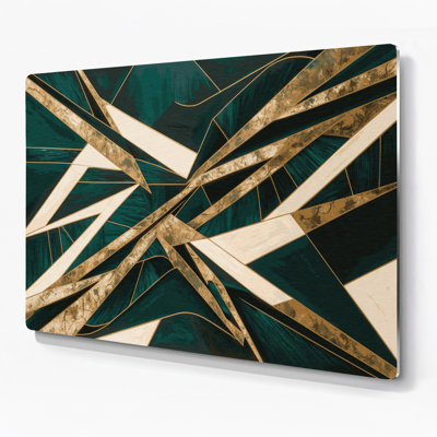 Geometric Abstraction 97 Green Metal Wall Art