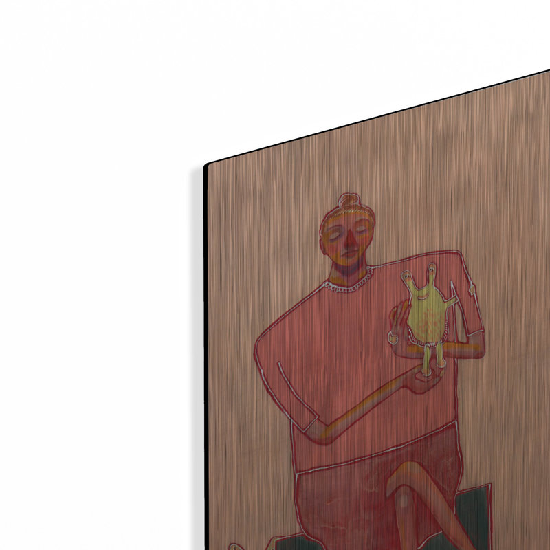 Art mural en métal «Minder The Little Monsters» par Bebe Keith, H 16 po x l 12 po