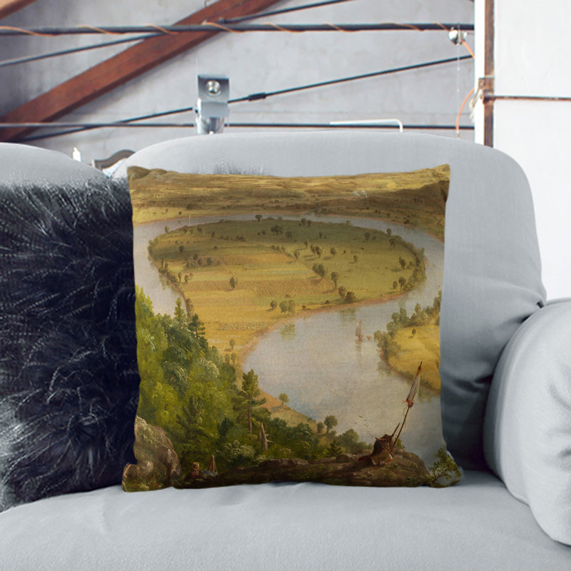 The Oxbow Met Square Throw Cushion, White, 55cm H x 55cm W x 20cm D