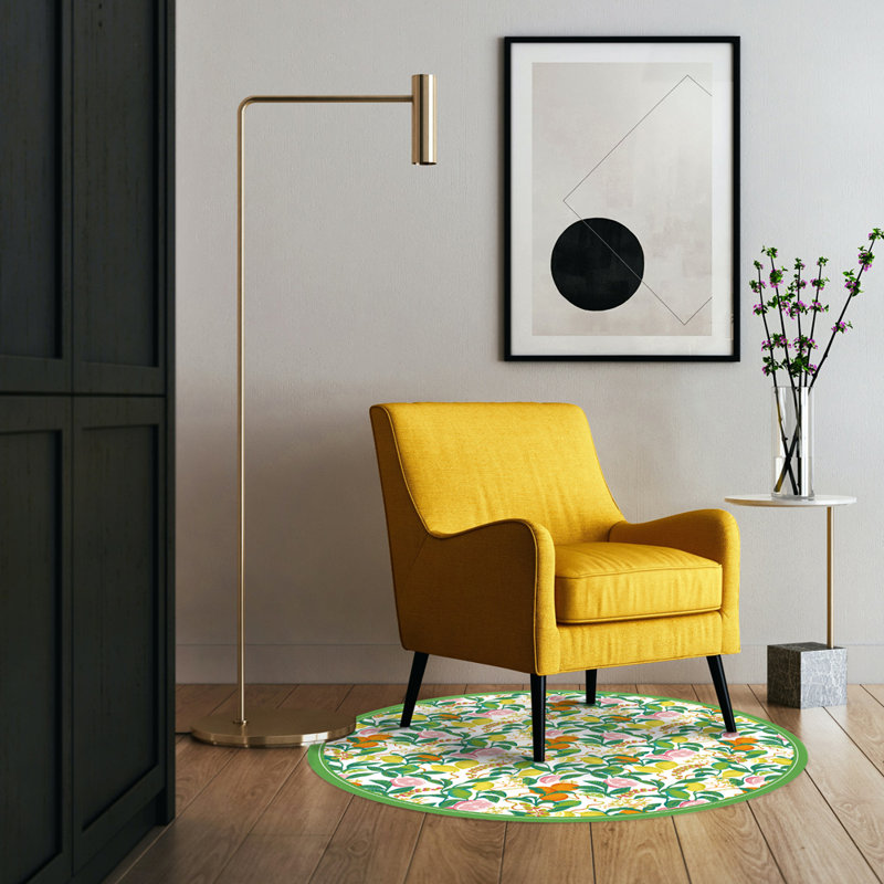 Citrus Vinyl Floor Mat, Round 3'