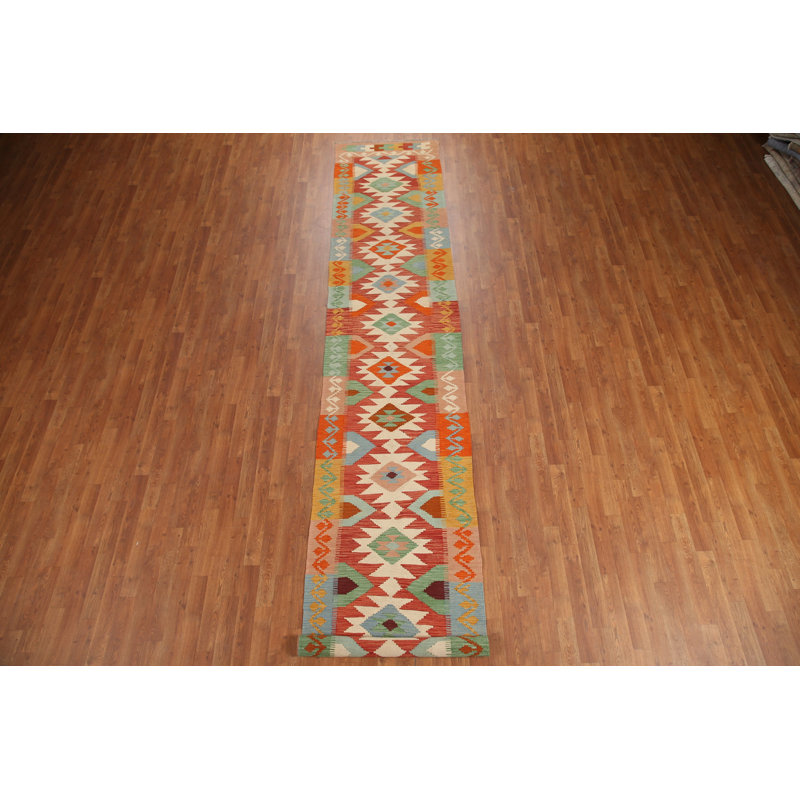 Geometric Kilim Runner Rug 3x16