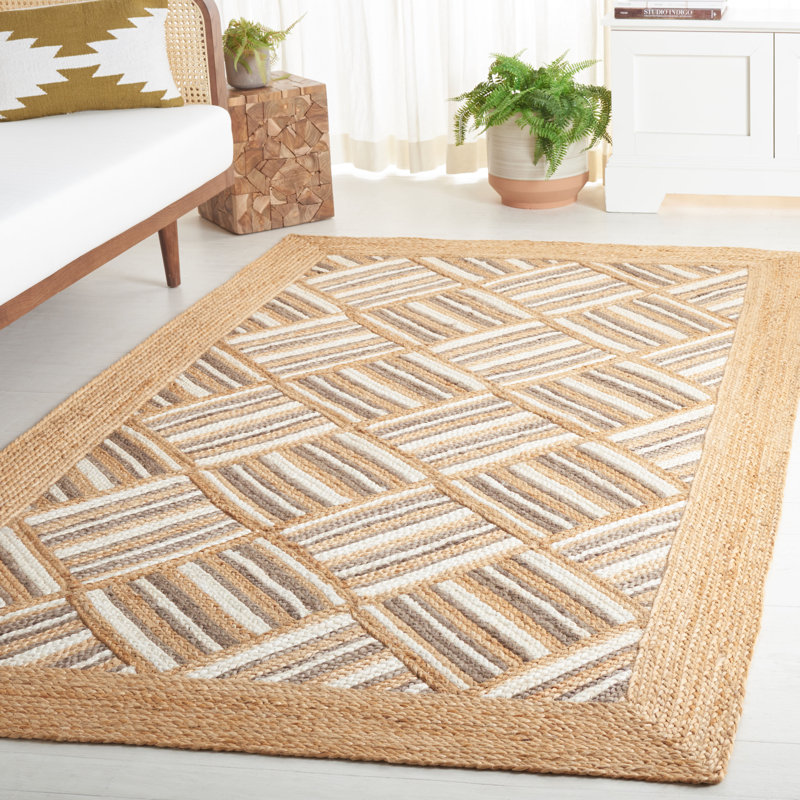 Melanda Natural Fiber Flat Weave Jute Pile Rug, Rectangle 5' x 8'