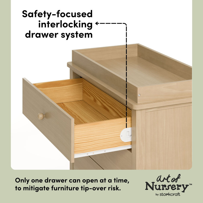 Rio 3 Drawer Chest With Changing Topper, Driftwood