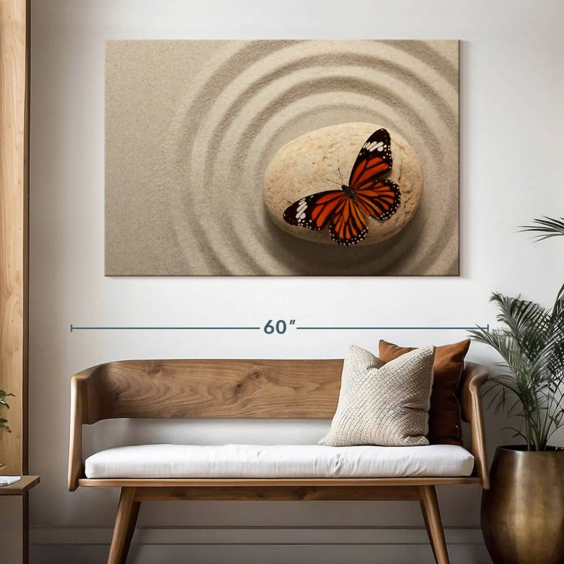Brampt Zen Orange Butterfly, 34" H x 51" W
