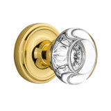 Classic Rosette with Round Clear Crystal Door Knob