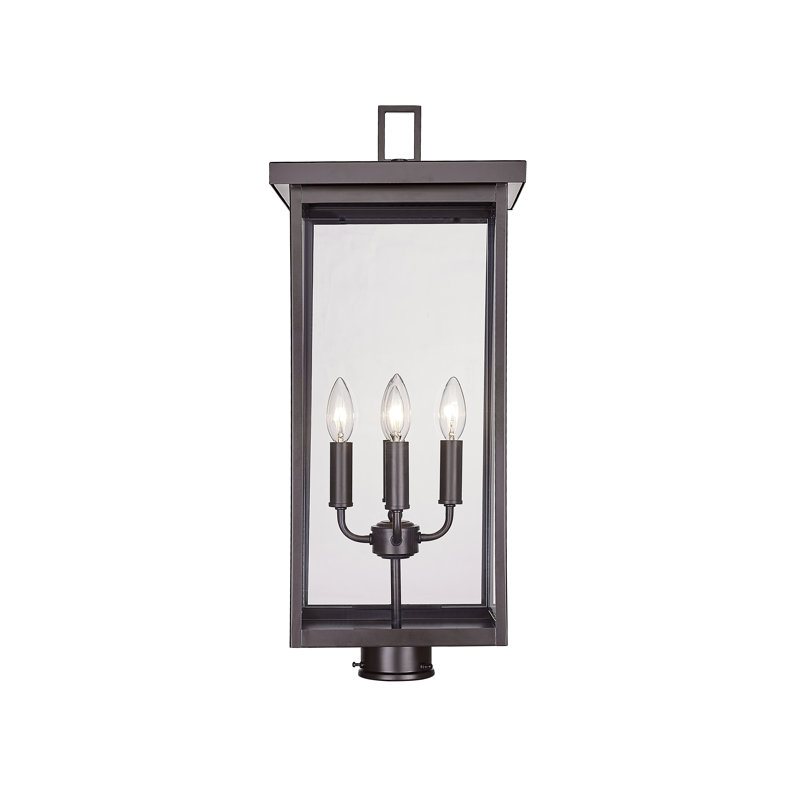 Barkeley 4 Light 26.13" Tall Outdoor Single Head Post Light, Powder Coated Bronze