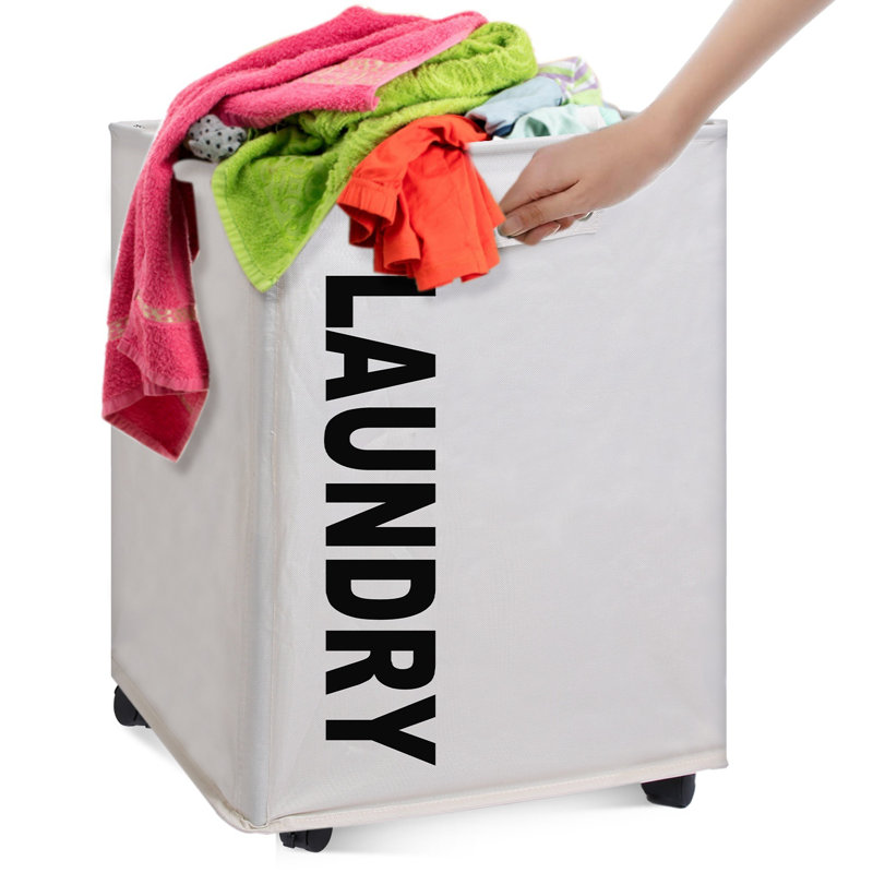 Chariot à linge en tissu avec roulettes